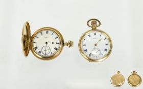 Waltham Open Faced Pocket Watch, The 50mm Plated Case Of Circular Form,
