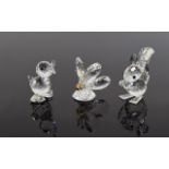 Swarovski Silver Crystal Animal Figures ( 3 ) In Total. Comprises 1/ Drake Mini Crystal Figurine A