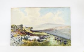 Frederick John Widgery Oil On Board, Mountain Landscape, Signed Bottom Left, 20 x 30 Inches,
