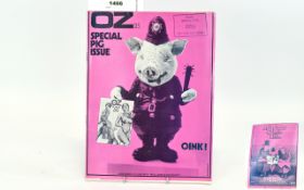 Oz Magazine Issue 35 May 1971 Special Pig Issue Original pink pig cover of Richard Neville's