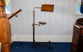 Early 20th Century Cast Iron, Adjustable reading/music stand. Marked 'Paragon', to handle.