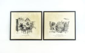 Harry Rowntree Pair of Prints of Amusing Cat Scenes each 9 by 9.75 inches.