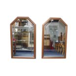 A Pair Of Decorative Mirrors Two leaded glass mirrors with gilt trimmed contemporary frames.