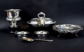 A Collection Of Plated And Silver Plated Serve Ware Six items in total to include, small