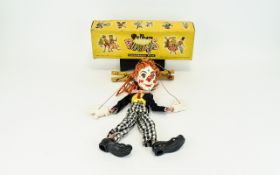 Pelham Handmade Puppet ' Marionette ' Bimbo The Clown. Superb Detail Head and Face. c.1960's. 12