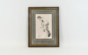 Franco Matania (born 1922) Nude Pencil 8 by 5. inches.