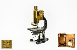 Voightlander And Sohn Braunschweig Monocular Microscope No. 50456 Complete in fitted ash case.