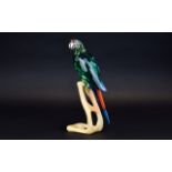 Swarovski Large Multifacted Crystal Figure From The Birds Of Paradise Collection ' Macaw' Chrome/