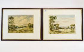 Percy Lancaster Pair Of Framed Watercolours, Country Landscapes, 9½ x 13½ Inches