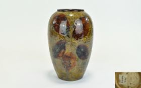 Royal Doulton Natural Foliage Ware Vase. Date 1925, Decorated with Real Leaves, Pressed Into Soft