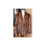 Vintage Rabbit Fur Jacket, Ladies short jacket in russet brown Coney fur. Features Shawl collar,