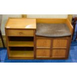 Nathan Telephone Seat Mid century telephone seat with integral shelves and panelled cupboard door