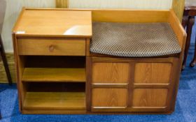 Nathan Telephone Seat Mid century telephone seat with integral shelves and panelled cupboard door
