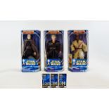 Hasbro Star Wars Attack Of The Clones Larger Scale Three Action Figures. Dates 2002 to include,