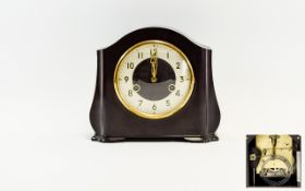 Smiths 1930's Bakelite Mantel Clock with 8 Day Striking Movement, Strikes on 1/2 and Hour and on a