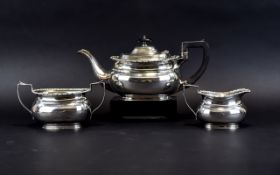 Plated Metal Part Tea Service Early 20th century service in classical style with lozenge and bead