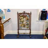 Victorian Period Stunning Quality - Large and Impressive Fire Screen. c.1860's. With Lavishly Carved