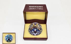 Swarovski Commemorative Paperweight Limited edition boxed faceted crystal paperweight celebrating