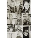 A Collection of 36 Black and White Photos / Pin-ups of Young Women Posing In a State of Undress,