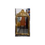 Large Ornate Reproduction Mirror Rococo style bevelled glass mirror in yellow gilt decorative