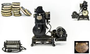 Via Path Scope Baby Cine Film 9.5mm Projector From Paris - France. Dated 1924, Complete with 13 Film