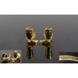 Tiffany & Co - Top Quality 18ct Yellow Gold Pair of Gentleman's Cufflinks In The Form of Riding