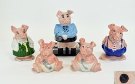 Wade Collection of Nat West Ceramic Piggy Banks ( 5 ) In Total. Comprises Lady Hillary, Maxwell,