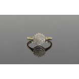 Ladies 9ct Gold Diamond Cluster Ring. Flowerhead Setting. Fully Hallmarked. Diamond Weight Est 50