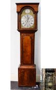 James Newton Newcastle 18th Century Oak Long Case Clock, Silver chapter ring, with central month