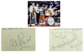 Dave Clark Five Autographs on Page, obtained Blackpool 1964 'Dick Emery Show'.