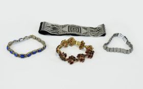 A Small Collection Of Vintage Costume Jewellery Bracelets Four items in total to include 1930's