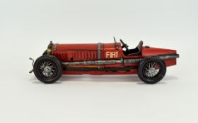 Jayland - Handmade Tin-Plate Early Fiat Racing Car In Red Colour way with Box etc, Not a Toy - For