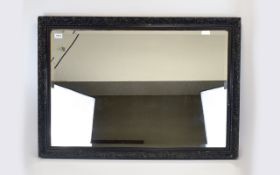 An Edwardian Framed Mirror 28 x 39 Inches, Painted Matt Black with a Contemporary Look.