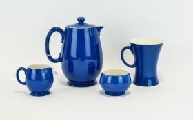 Moorcroft Powder Blue Glazed Table Ware, Comprising Teapot, Sugar, Cream & Mug