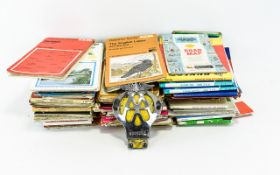 A Large Collection Of Ordnance Survey And Mixed Tour Maps Along With A Vintage AA Metal Decal Over