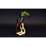 Swarovski Cut Crystal Figure 'Paradise Birds' Collection, Toucan. Black diamond. Designer Roland