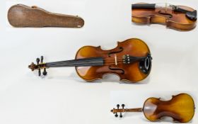 Late 19th/Early 20th Century Violin And Bow Good bow, please see photos, violin features two piece