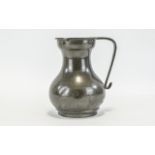 Irish - Early 18th Century Pewter Jug with Spout and Handle with Hammered Punch Mark - Please See