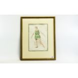 James Arden Grant (1885-1973) Dancer Pencil and Watercolour 14 by 9.5 inches, Provenance Studio