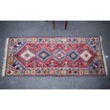 Wool Persian Style Runner Rectangular rug in heavy weight woven wool with traditional Persian