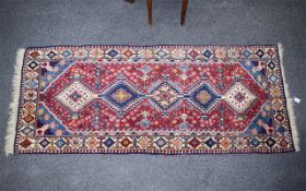 Wool Persian Style Runner Rectangular rug in heavy weight woven wool with traditional Persian