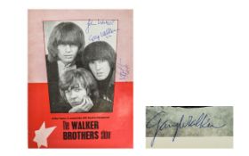 The Walker Brothers Autographs on the Front Cover of 'Only UK Tour' Programme 1966 Liverpool, signed
