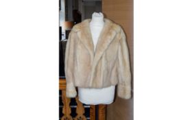 Blonde Mink Short Jacket Ladies vintage bolero style jacket in plush blonde mink. Features shawl