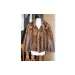 Vintage Mink Jacket Ladies light golden brown mink short jacket. Revere collar, hook and eye closure