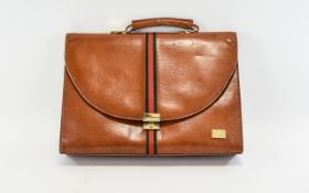 Brown Leather Fashion Briefcase, Marked Gucci