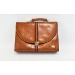 Brown Leather Fashion Briefcase, Marked Gucci