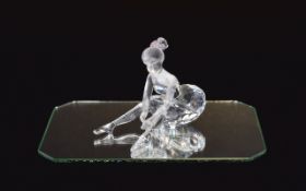 Swarovski Crystal Figure 'Cheerful Times' Theme Group 'Ballerina' Young Girl Sitting. Designer Edith