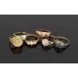 A Collection Of 9ct Gold Stone Set- Ladies Rings. 5 in Total Plus One (1) 18ct Gold Set Dress