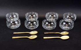 A Collection Of Cut Glass Finger Bowls Six items in total of plain form with star motif cut glass