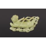 Antique Period Chinese White Jade of An Apsara, of Very Fine Quality. From a Private Collection.